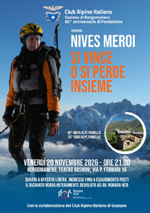 CAI Borgomanero: Una serata con Nives Meroi per l'80° anniversario di fondazione, in collaborazione con il CAI Gozzano - 20 novembre 2026
